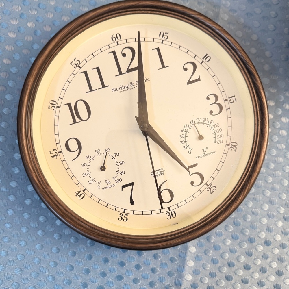 Cream and Brown Wall Clock